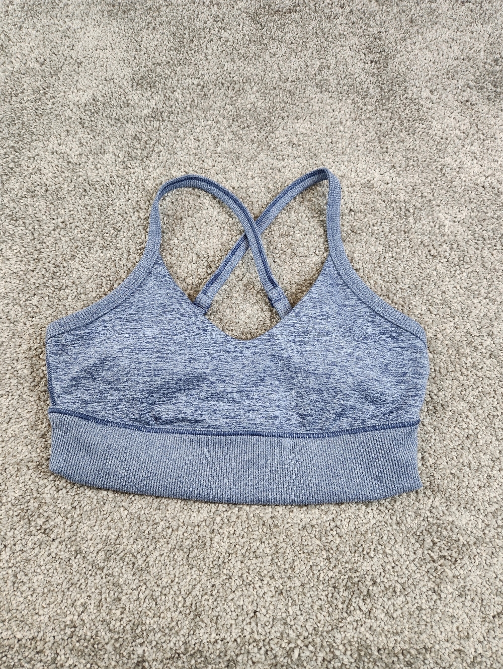 OFFLINE by Aerie Women's The Hugger V-Neck Blue Stretch Sports Bra- Size Medium